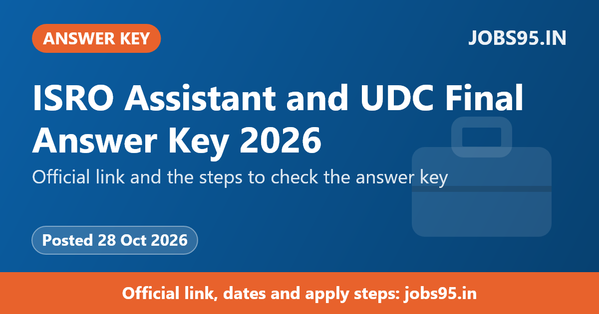 ISRO Assistant and UDC Final Answer Key 2026