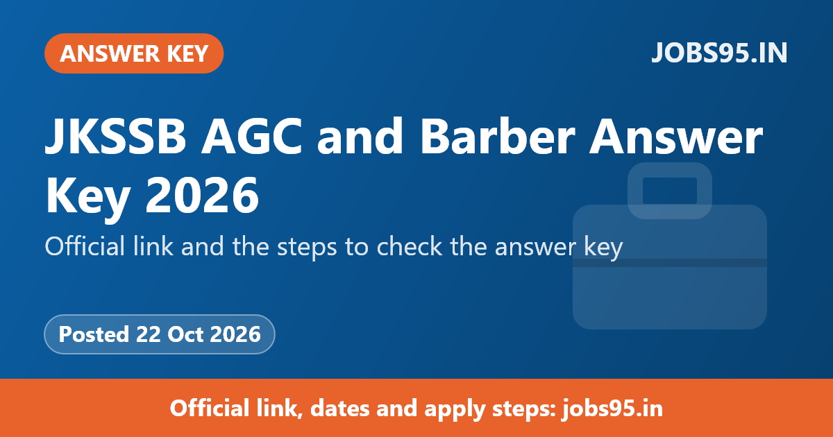 JKSSB AGC and Barber Answer Key 2026