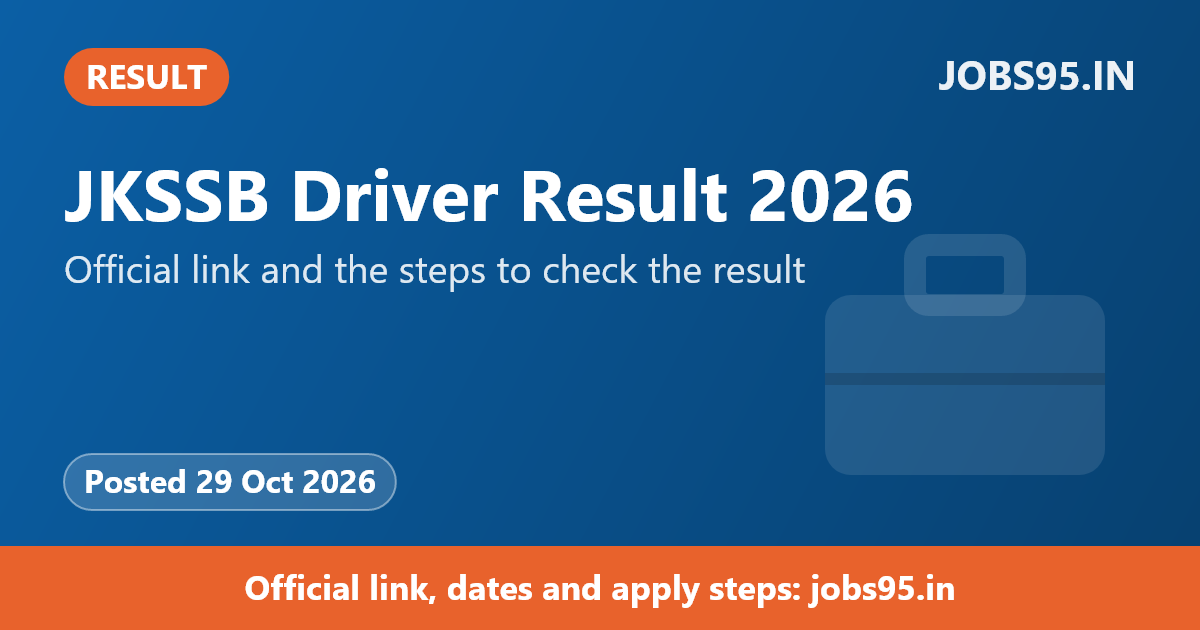 JKSSB Driver Result 2026