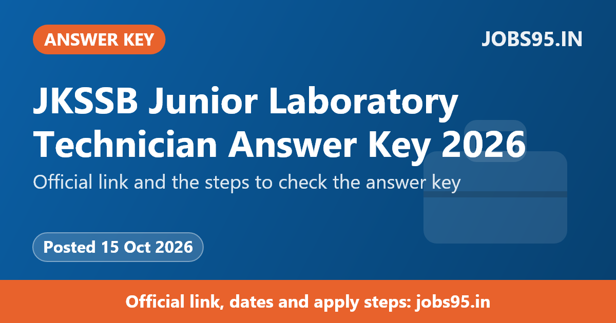 JKSSB Junior Laboratory Technician Answer Key 2026