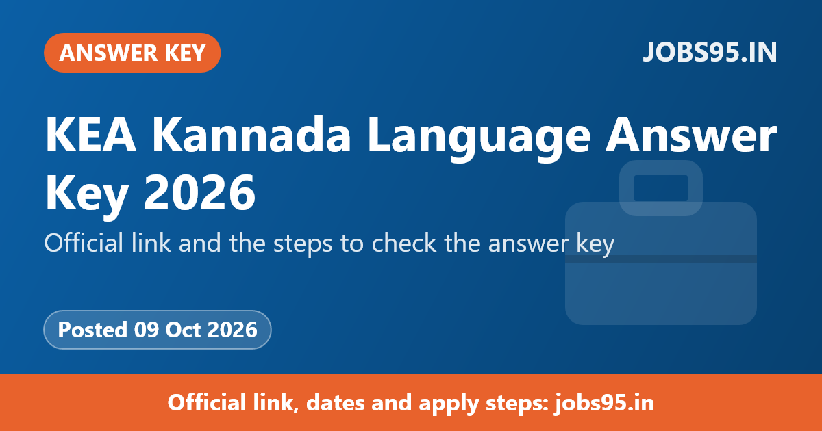 KEA Kannada Language Answer Key 2026