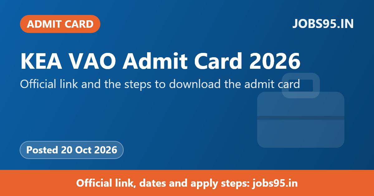 KEA VAO Admit Card 2026