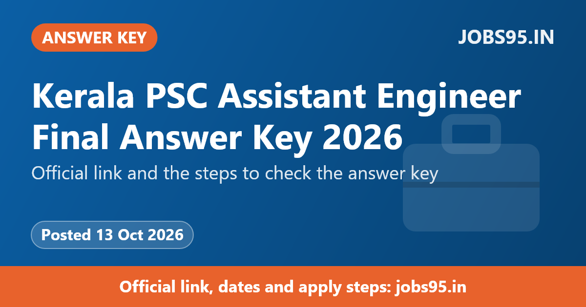 Kerala PSC Assistant Engineer Final Answer Key 2026