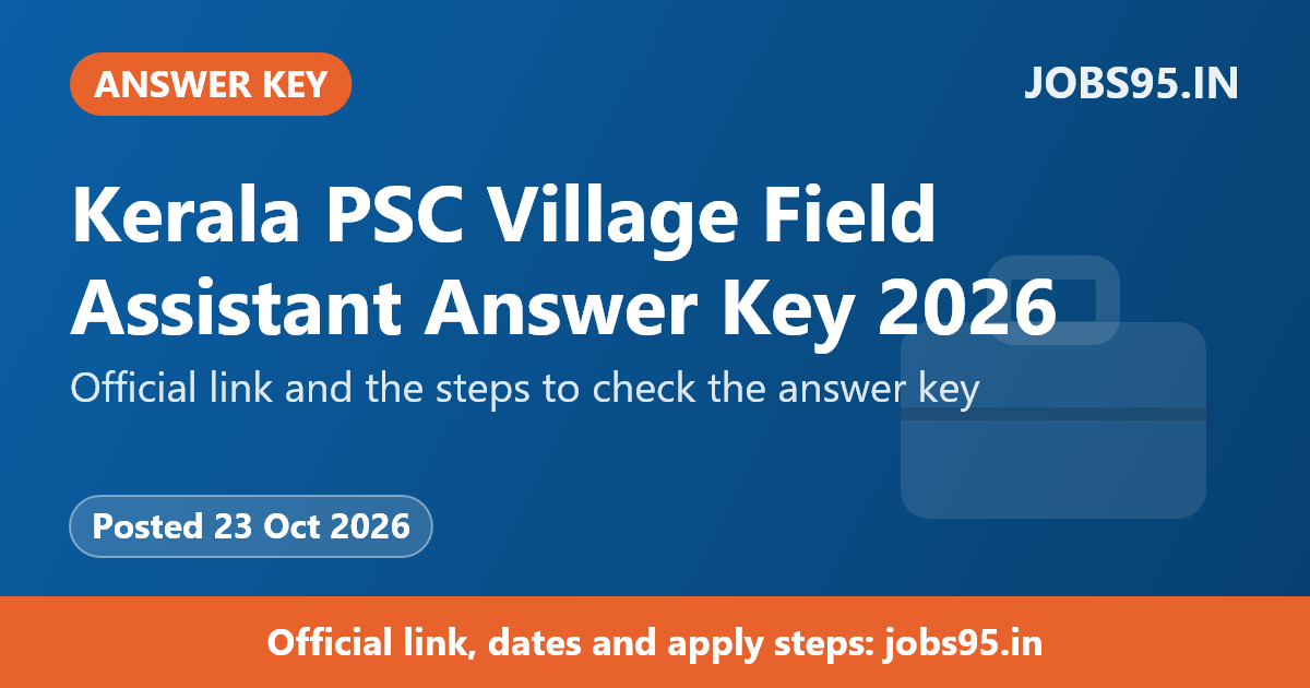 Kerala PSC Village Field Assistant Answer Key 2026