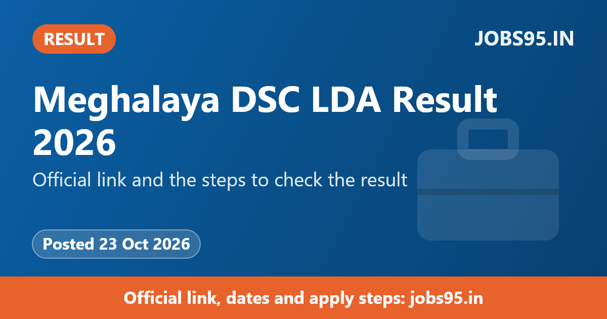 Meghalaya DSC LDA Result 2026
