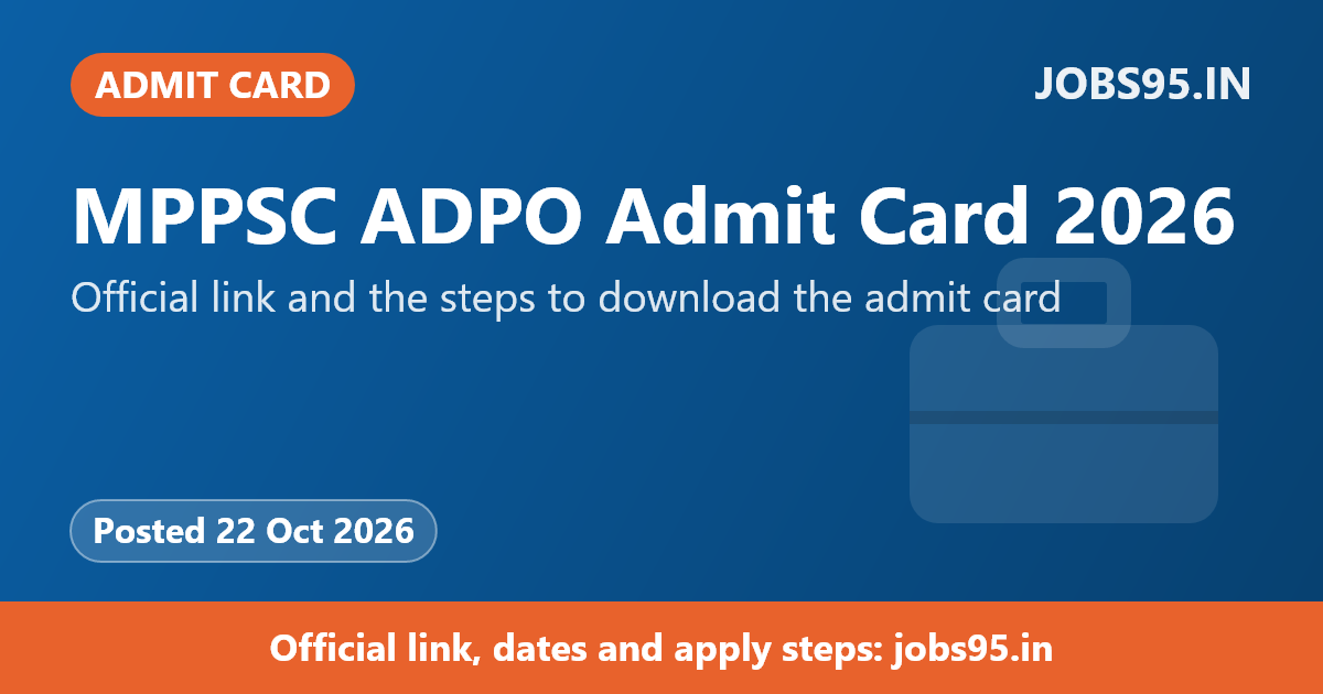 MPPSC ADPO Admit Card 2026
