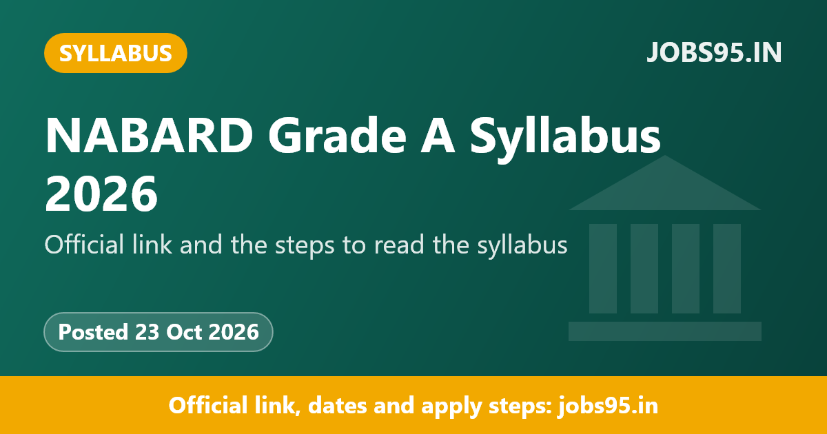 NABARD Grade A Syllabus 2026