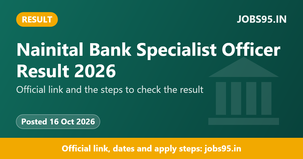Nainital Bank Specialist Officer Result 2026