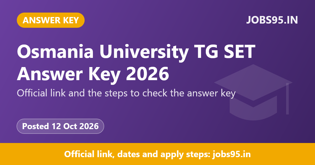 Osmania University TG SET Answer Key 2026