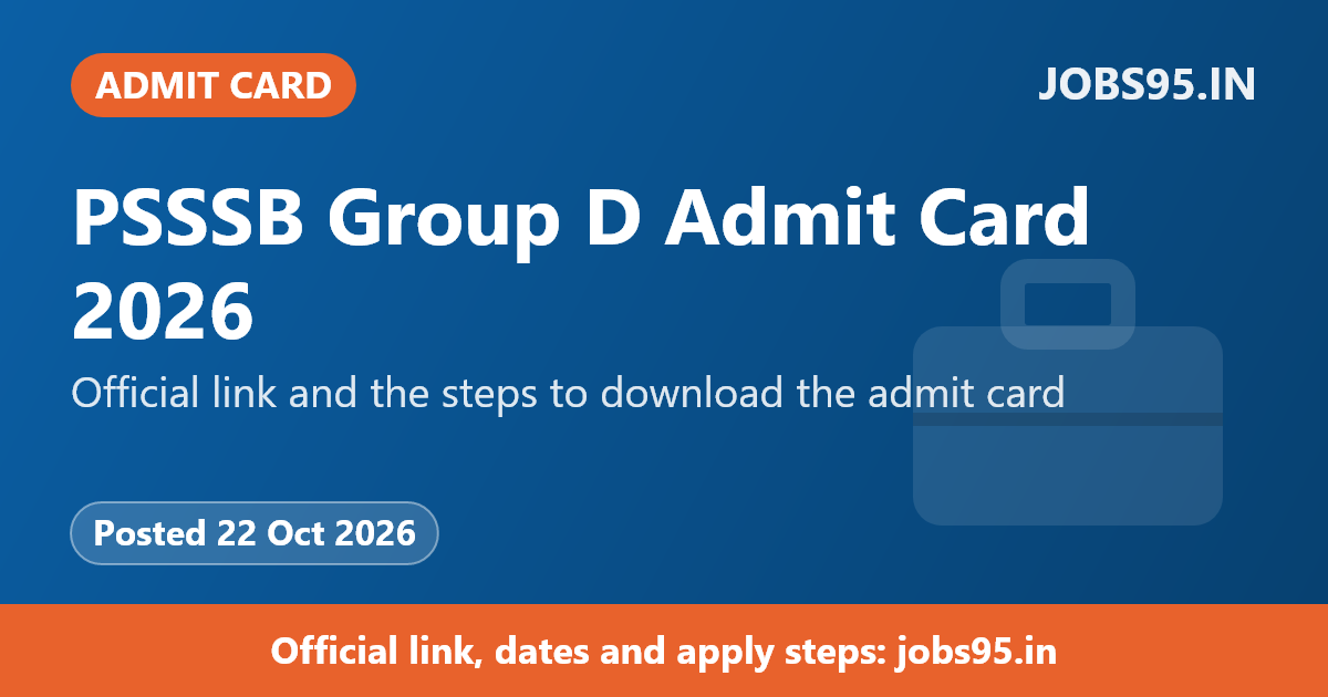 PSSSB Group D Admit Card 2026