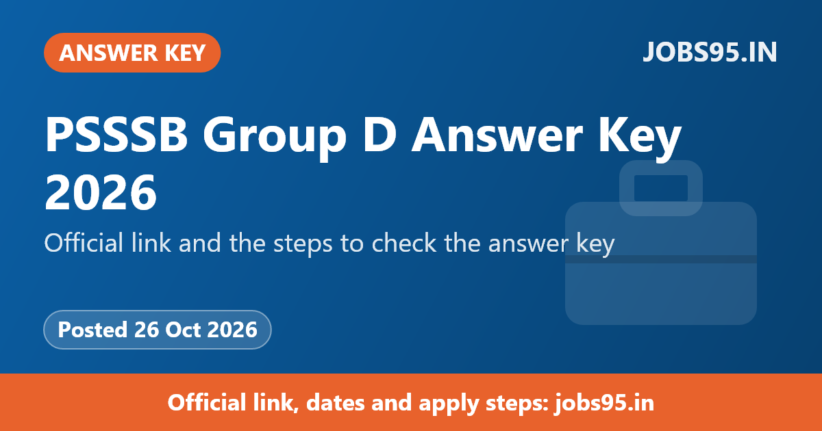 PSSSB Group D Answer Key 2026
