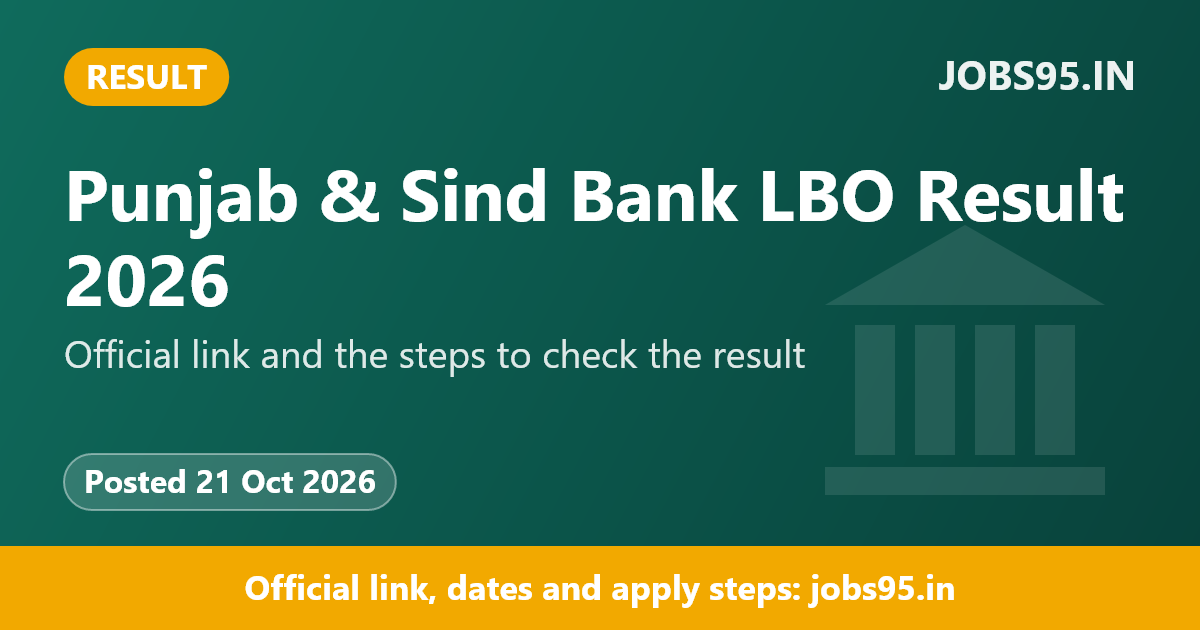 Punjab & Sind Bank LBO Result 2026