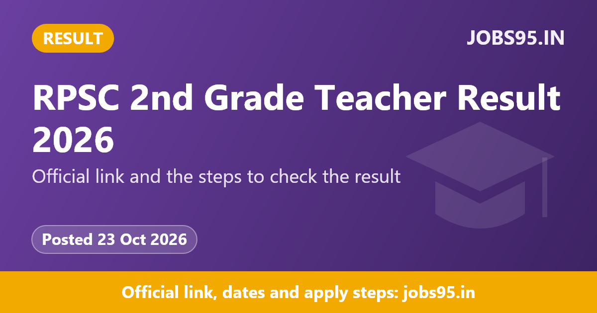 RPSC 2nd Grade Teacher Result 2026