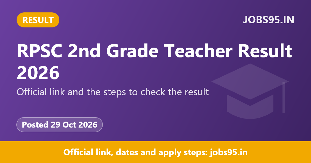 RPSC 2nd Grade Teacher Result 2026