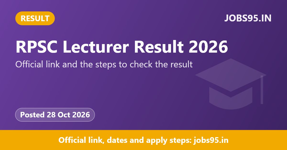 RPSC Lecturer Result 2026