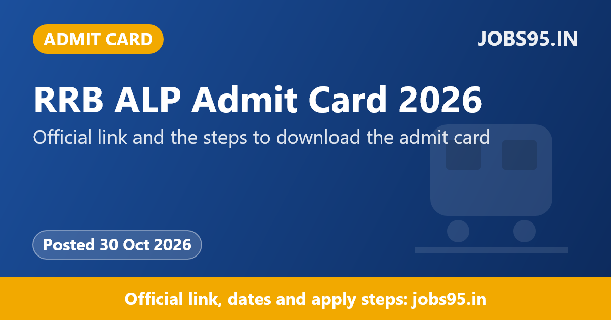 RRB ALP Admit Card 2026