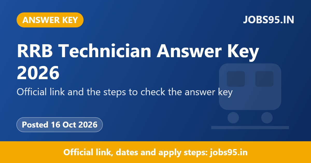 RRB Technician Answer Key 2026