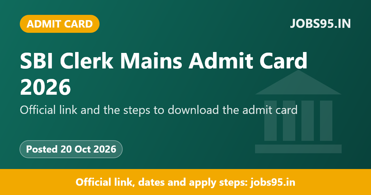 SBI Clerk Mains Admit Card 2026