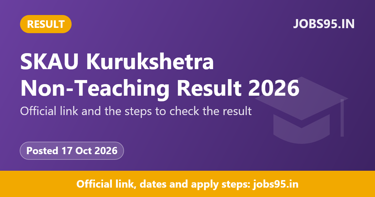 SKAU Kurukshetra Non-Teaching Result 2026