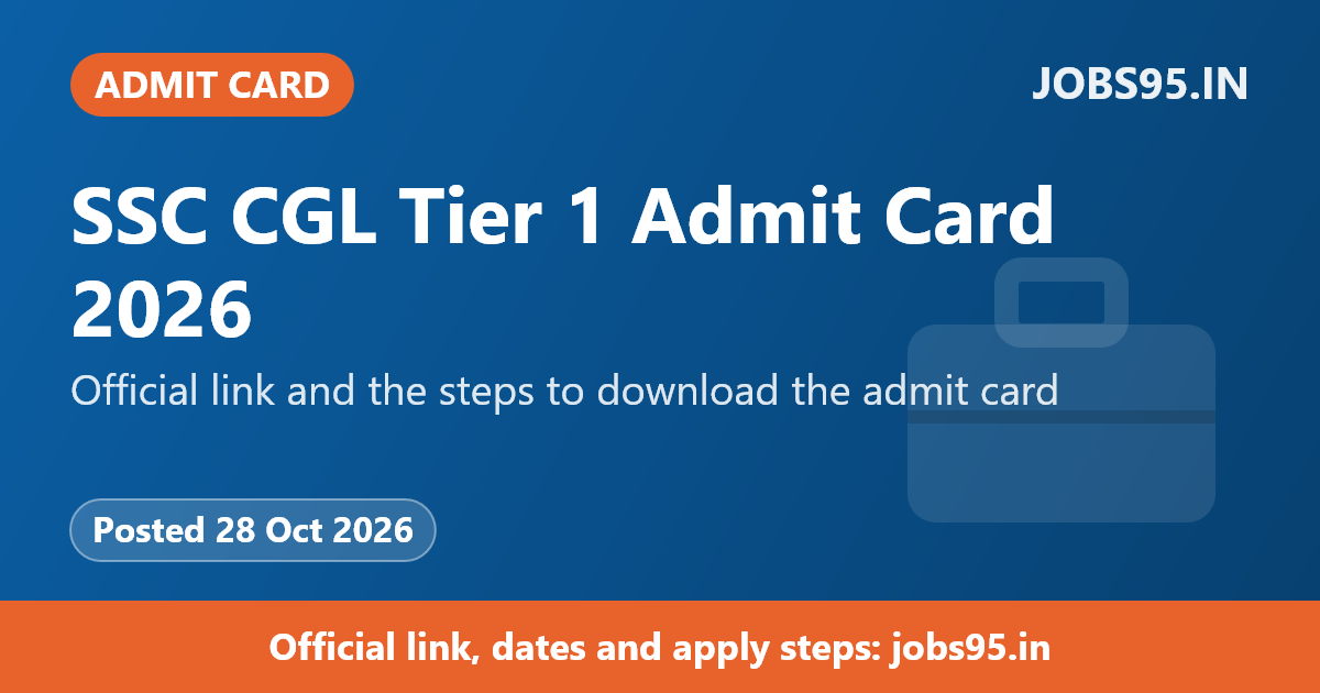 SSC CGL Tier 1 Admit Card 2026