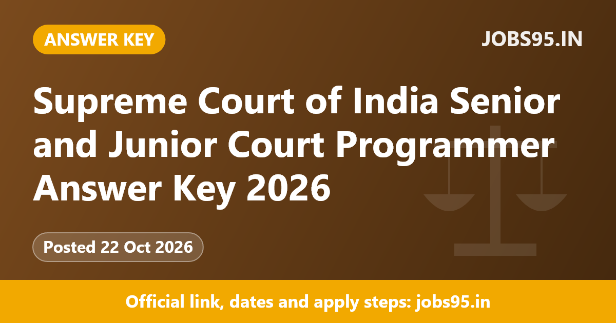 Supreme Court of India Senior and Junior Court Programmer Answer Key 2026