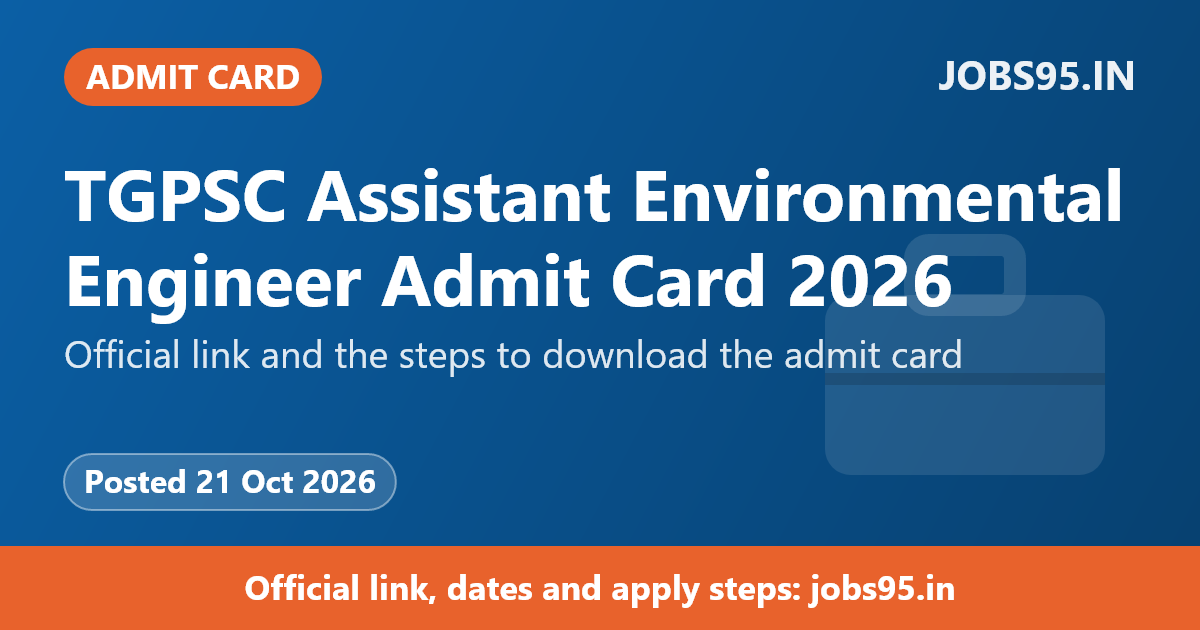 TGPSC Assistant Environmental Engineer Admit Card 2026