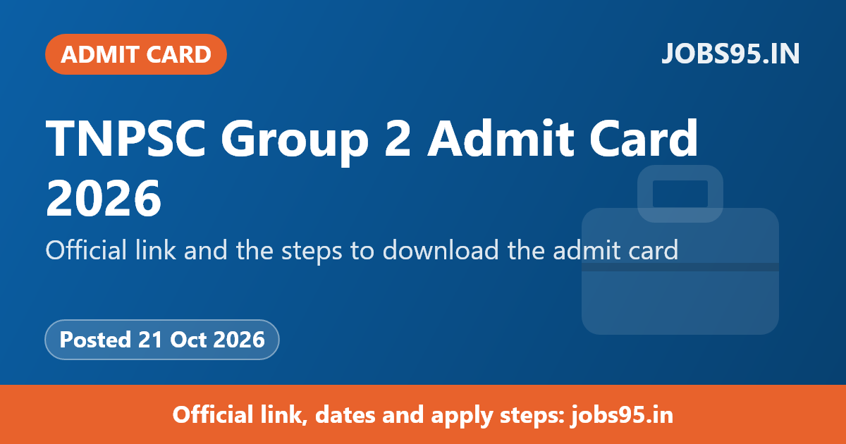 TNPSC Group 2 Admit Card 2026