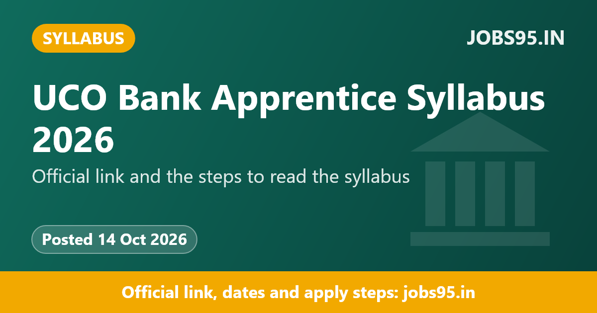 UCO Bank Apprentice Syllabus 2026