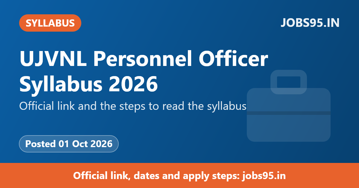 UJVNL Personnel Officer Syllabus 2026