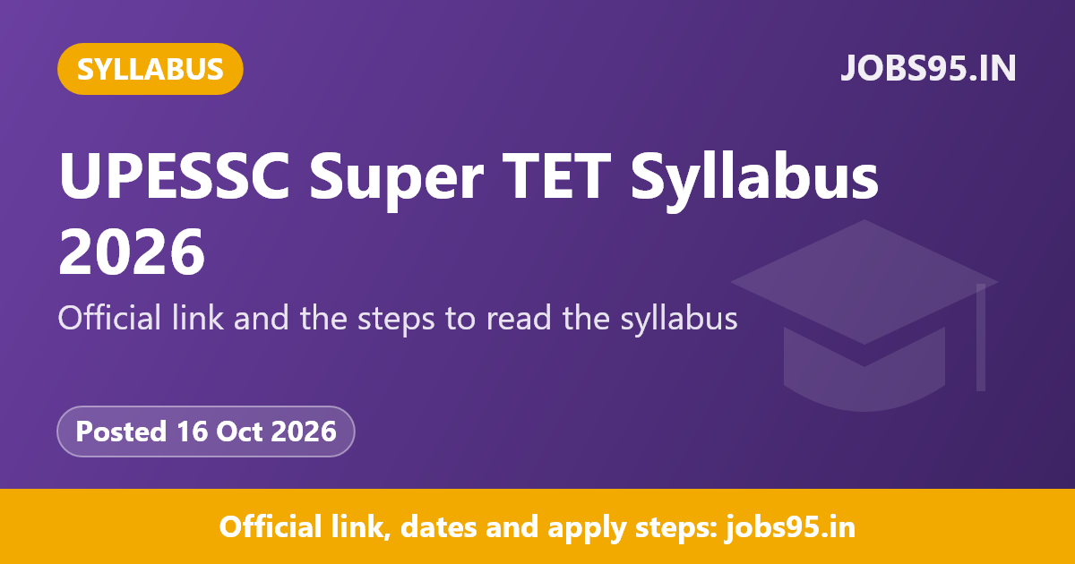 UPESSC Super TET Syllabus 2026