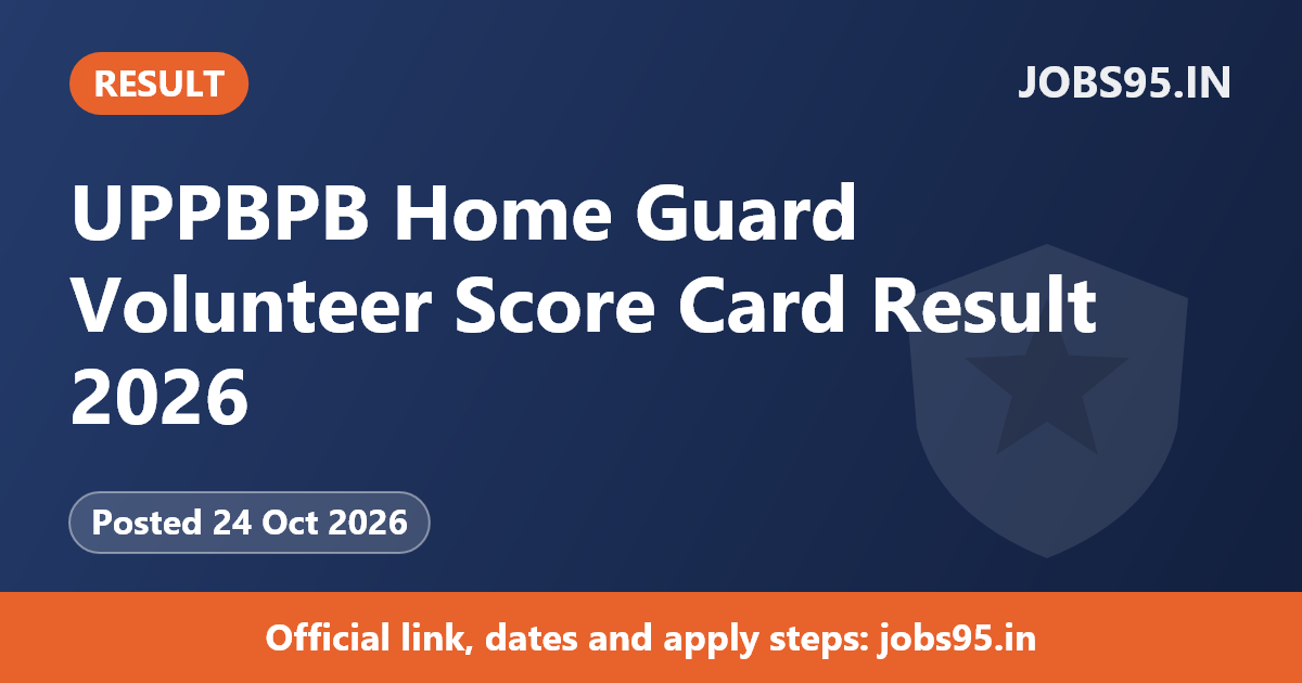 UPPBPB Home Guard Volunteer Score Card Result 2026