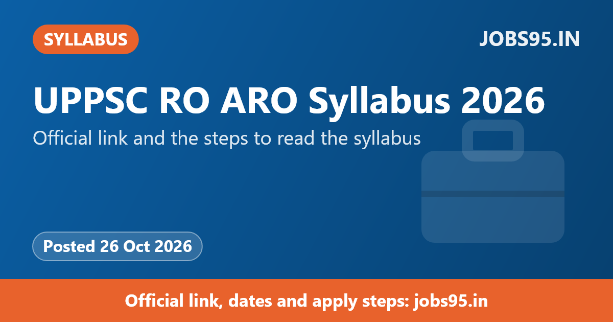 UPPSC RO ARO Syllabus 2026