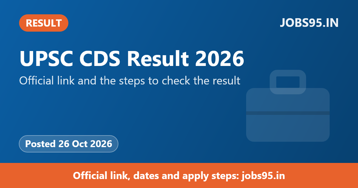 UPSC CDS Result 2026