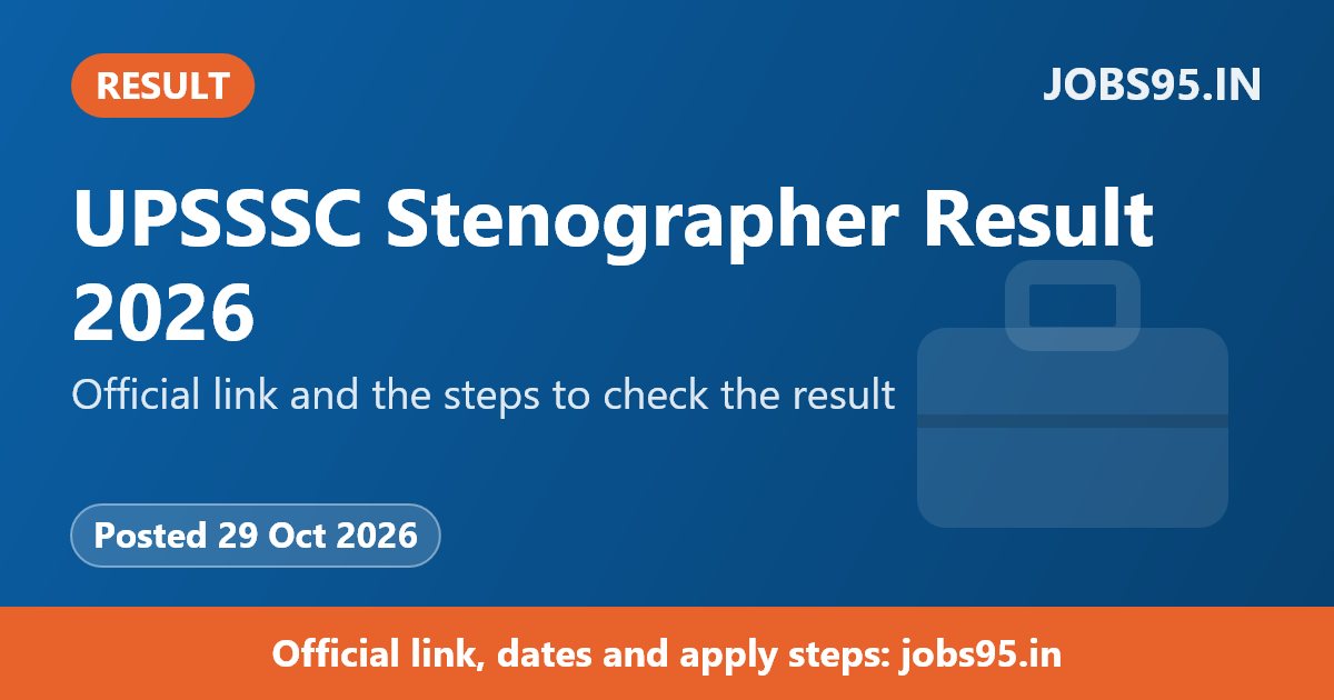 UPSSSC Stenographer Result 2026
