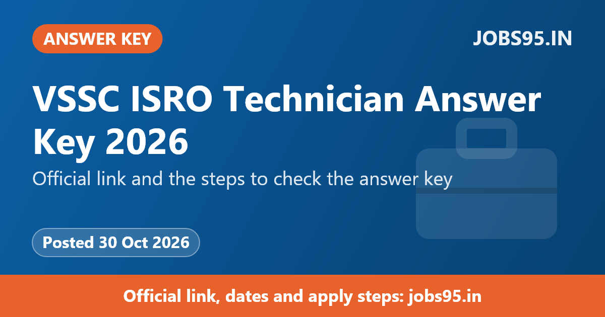 VSSC ISRO Technician Answer Key 2026