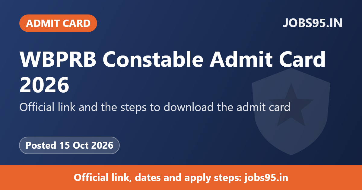 WBPRB Constable Admit Card 2026