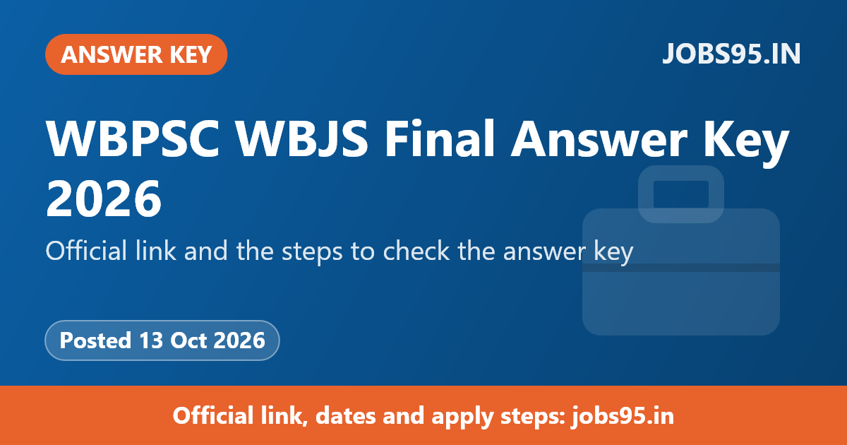 WBPSC WBJS Final Answer Key 2026